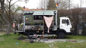 Interesting German overlander parked-up at Lindau. The back-cab is over 50 years old, now sat on its third chassis!