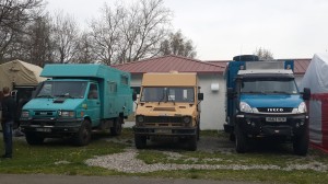 Cuthbert parked-up with older generations of Daily 4x4