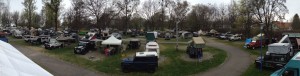 Some of the 160 Land Rovers and over-landers parked-up for the 'Meet'