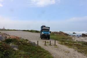 Cuthbert and Cape Agulhas lighthouse