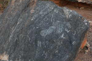 The less than impressive petroglyphs: "They weren't exactly artists were they?"