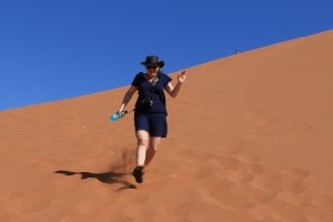 A brisk trot down 'Dune 45' - the sand was *&#$%ing hot!!