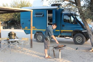 Braai at Nossob Camp, Kalahari