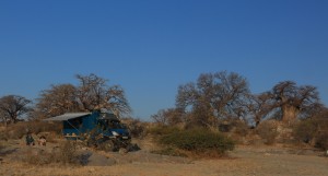 Cuthbert camp set up on Kubu Island