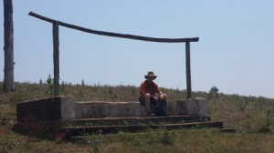 Marcus in the Emperor's Seat. Hopefully he had a less hazy view than we did!