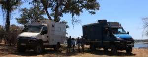 With Peter, Heike and the i-mobil by the Zambezi