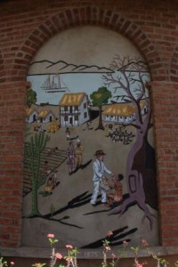 Mua Mission mural: Livingstone's arrival 