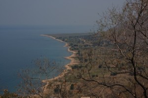 A rare clear view from the road down to Chitimba