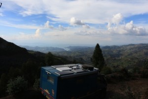 Grand view back down to Lake Kivu