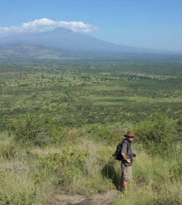 Out for a hike, Kilimanjaro in the distance (honest)