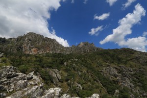 Chimanimani escarpment - looking up at tomorrow's hike!