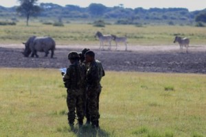 Botswanan Army on 'Rhino-watch'