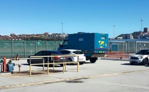 Cuthbert waiting to board his 'luxury cruise' from Port Elizabeth back to Europe