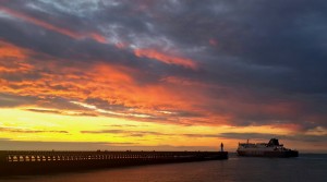 The Channel Ferry - off into the sunset!