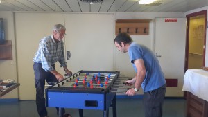 Marcus bravely takes on 'The Meister' at fussball