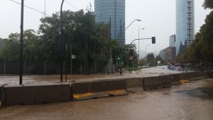 River flooding Santiago Chile