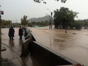 River flooding Santiago Chile