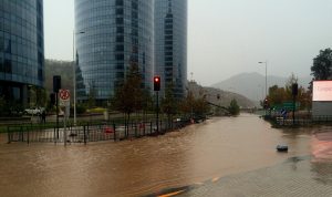 River flooding Santiago Chile