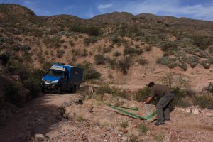 Winching boulders 