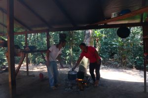 Darwin & Leni cooking delicious nosh in the jungle kitchen