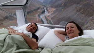 skylodge waking up Sacred Valley Peru