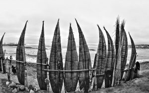 Reed boats Huanchaco Peru