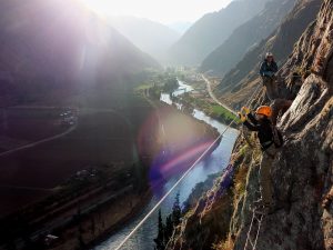 climbing to natura vive Sacred Valley Peru