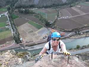 climbing to skylodge Sacred Valley Peru