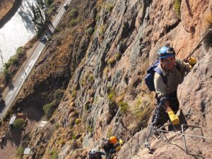 climbing to natura vive Sacred Valley Peru