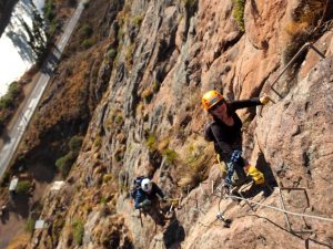 climbing to skylodge Sacred Valley Peru