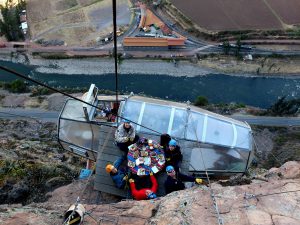 breakfast on a cliff face skylodge Sacred Valley Peru