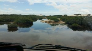 driving to Lençóis Maranhenses