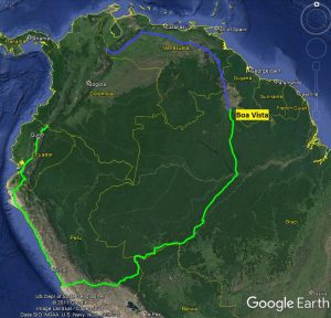 Venezuela route - option map