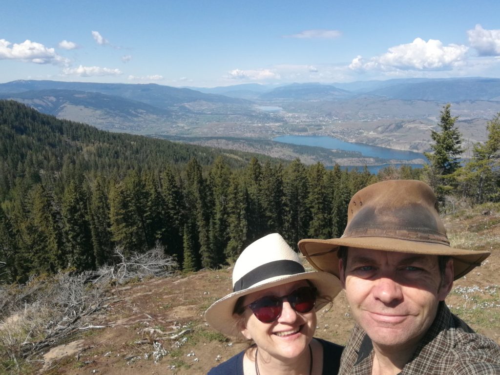 julie and marcus out for a hike in canada