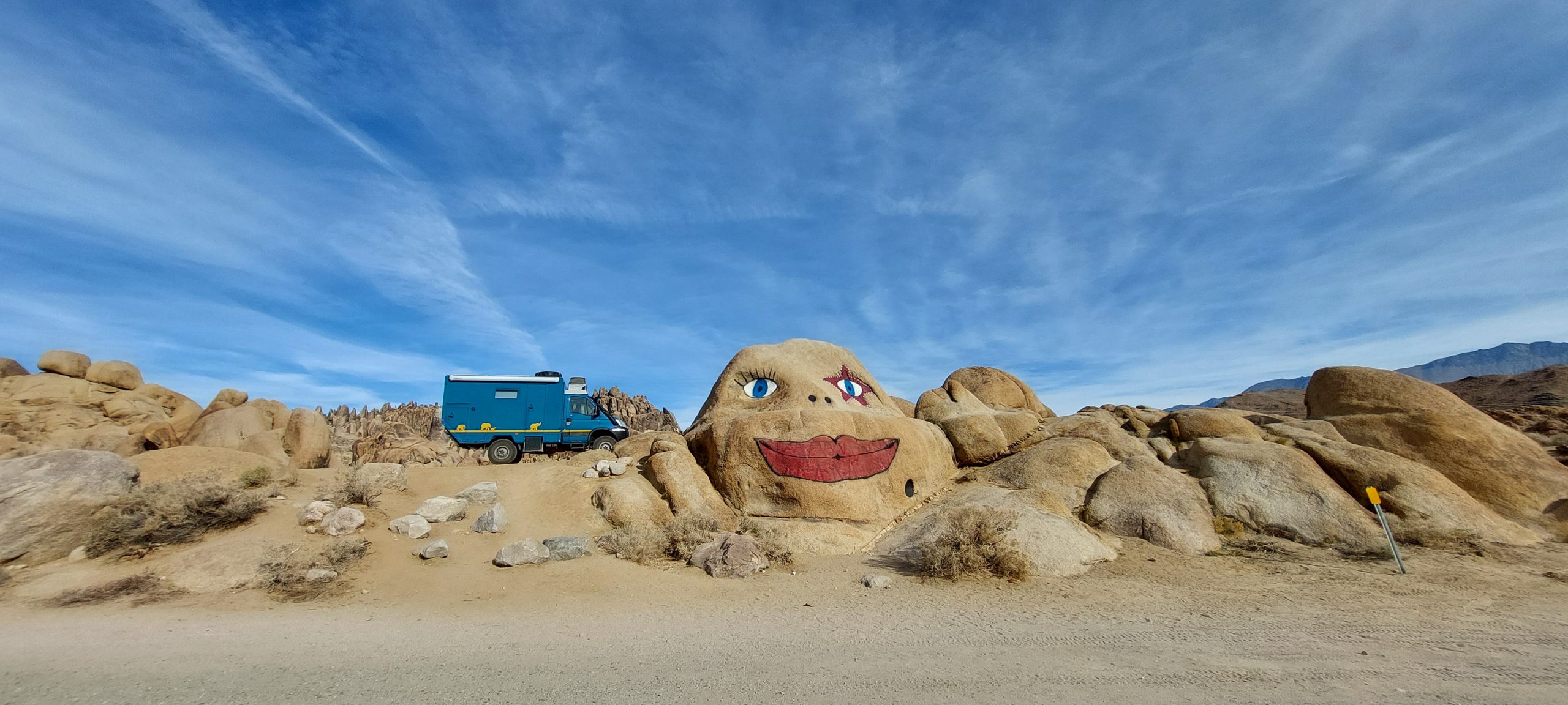 overlanding truck at face rock alabama hills california