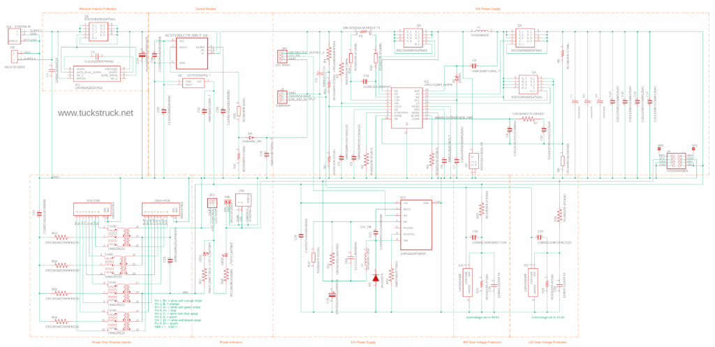 Starlink DC Power Supply POE Injector Circuit Diagram